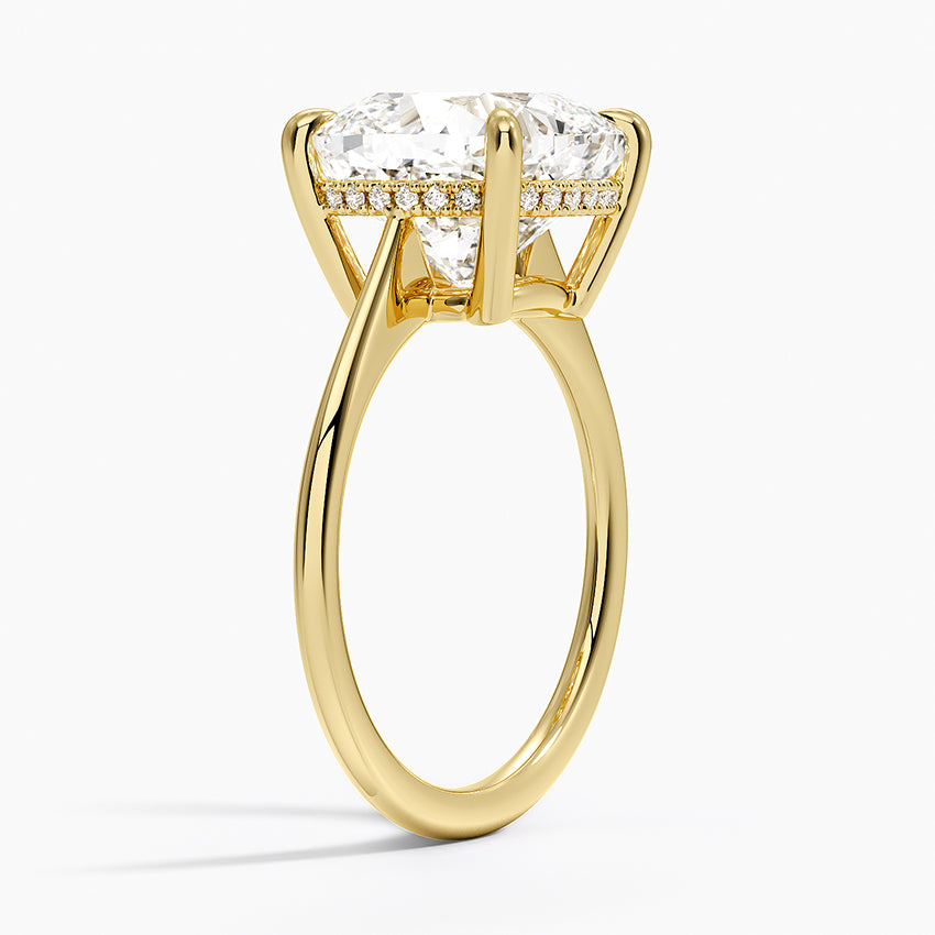 5.10 Karat Cushion Kesim Hidden Halo Tasarım Tektaş Laboratuvar Pırlanta Yüzük - Monaco