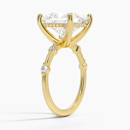 5.20 Prenses Kesim Hidden Halo Tasarım Tektaş Laboratuvar Pırlanta Yüzük - Zelora