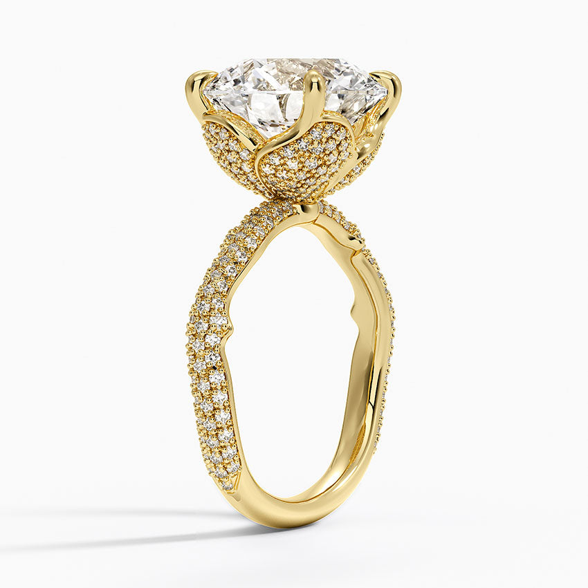 5.75 Karat Hidden Halo Tasarım Tektaş Laboratuvar Pırlanta Yüzük - Sorrento