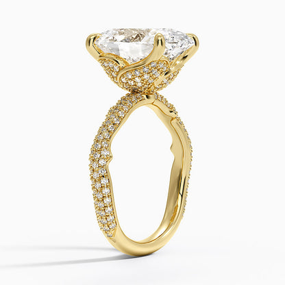 5.75 Oval Kesim Hidden Halo Tasarım Tektaş Laboratuvar Pırlanta Yüzük - Filara