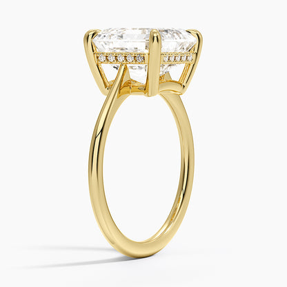 5.10 Asscher Kesim Hidden Halo Tasarım Tektaş Laboratuvar Pırlanta Yüzük - Tilora