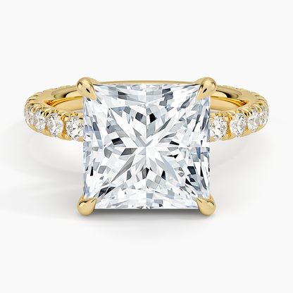 1.60 Carat Princess Halo Design Solitaire Lab Diamond Ring 18K - Florina 