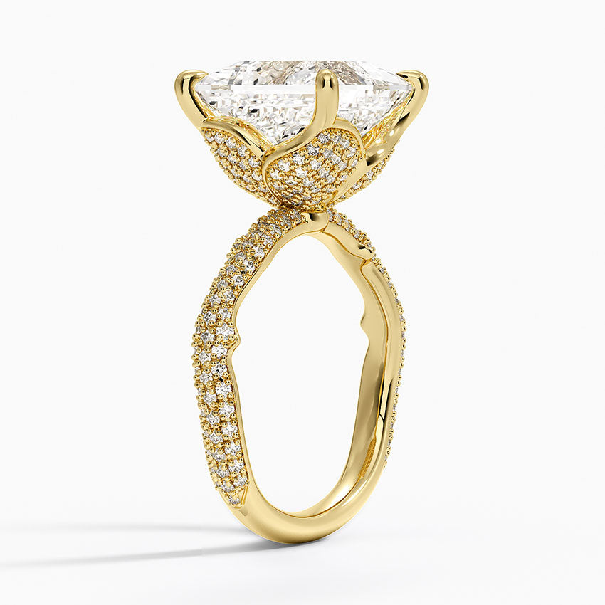 5.75 Karat Prenses Kesim Hidden Halo Tasarım Tektaş Laboratuvar Pırlanta Yüzük - Sorrento