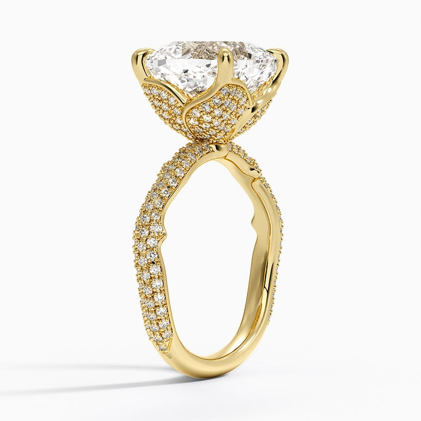 5.75 Karat Cushion Kesim Hidden Halo Tasarım Tektaş Laboratuvar Pırlanta Yüzük - Sorrento