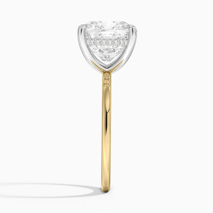 5.10 Karat Cushion Kesim Hidden Halo Tasarım Tektaş Laboratuvar Pırlanta Yüzük 18K  - Elora - Bold Diamonds