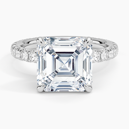 1.60 Carat Princess Halo Design Solitaire Lab Diamond Ring 18K - Florina 