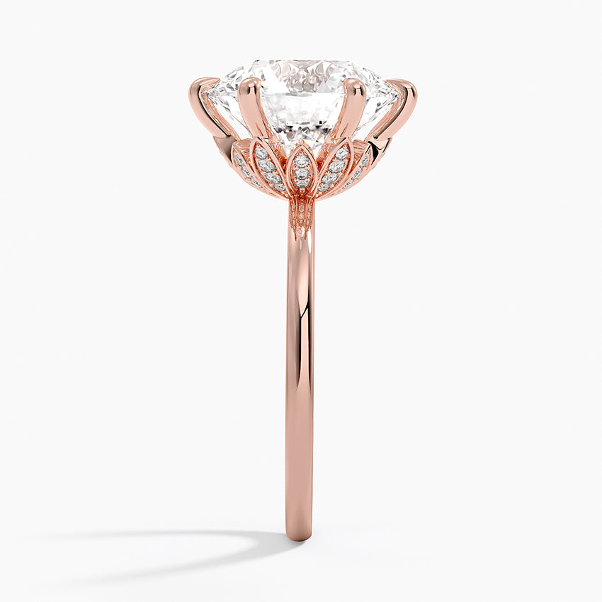 Altı Tırnak 5.15 Karat Hidden Halo Tasarım Tektaş Laboratuvar Pırlanta Yüzük - Delora - Bold Diamonds