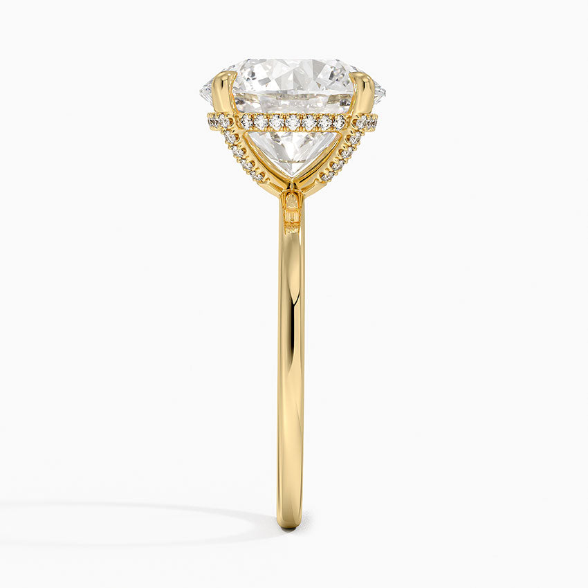 5.15 Karat Hidden Halo Tasarım Tektaş Laboratuvar Pırlanta Yüzük - Gilora - Bold Diamonds