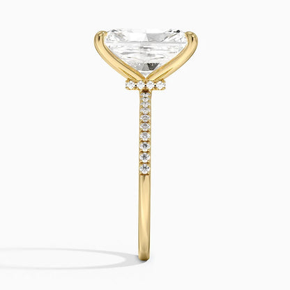 1.60 Carat Princess Halo Design Solitaire Lab Diamond Ring 18K - Florina 
