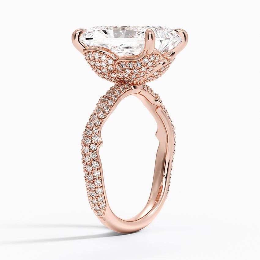 5.75 Karat Radiant Kesim Hidden Halo Tasarım Tektaş Laboratuvar Pırlanta Yüzük - Sorrento
