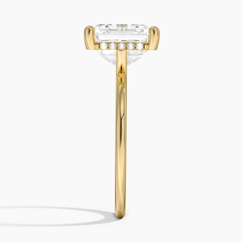 5.10 Karat Asscher Kesim Hidden Halo Tasarım Tektaş Laboratuvar Pırlanta Yüzük - Lucerne