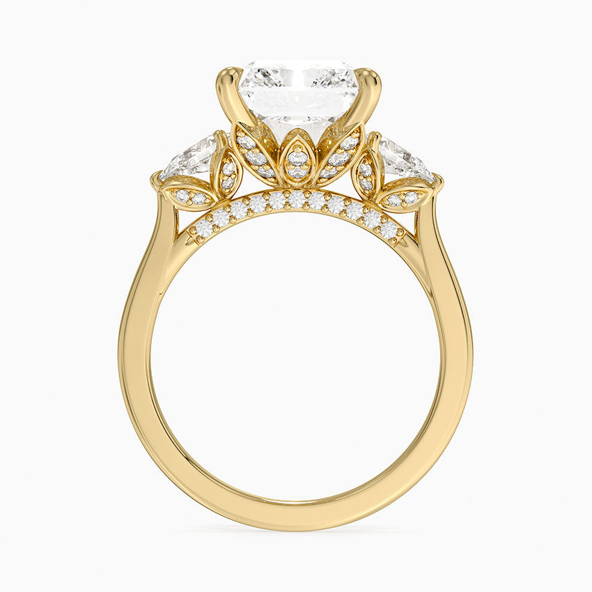 5.75 Karat Radiant Kesim Hidden Halo Tasarım Tektaş Laboratuvar Pırlanta Yüzük - Verona