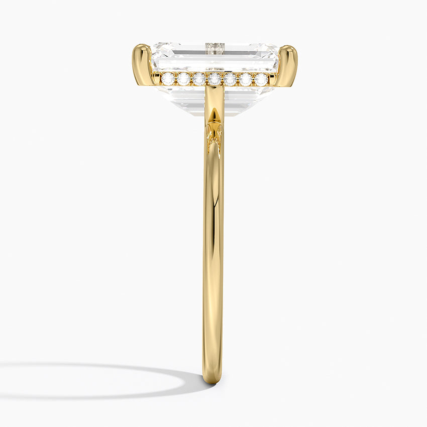 5.10 Emerald Kesim Hidden Halo Tasarım Tektaş Laboratuvar Pırlanta Yüzük - Melara