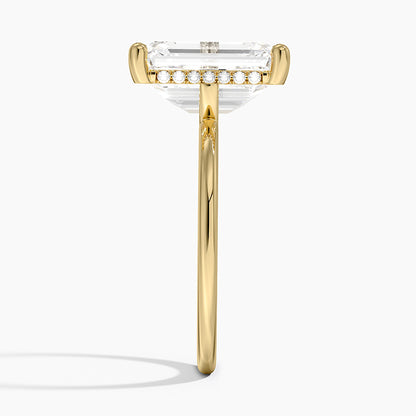 5.10 Emerald Kesim Hidden Halo Tasarım Tektaş Laboratuvar Pırlanta Yüzük - Melara