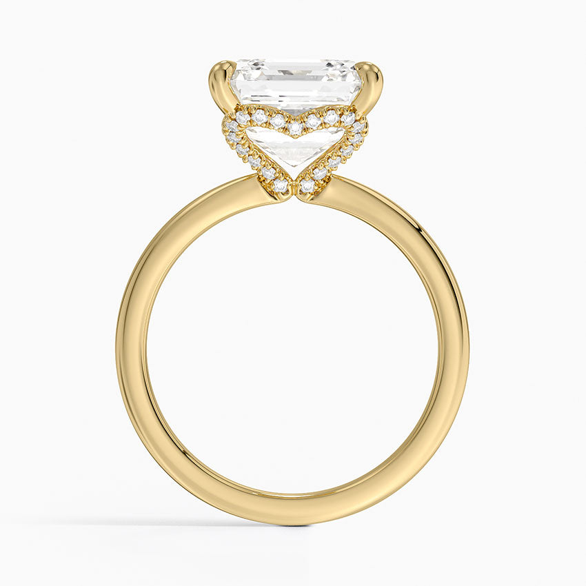 5.15 Karat Asscher Kesim Hidden Halo Tasarım Tektaş Laboratuvar Pırlanta Yüzük - Lyon