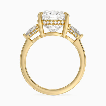 1.60 Carat Princess Halo Design Solitaire Lab Diamond Ring 18K - Florina 
