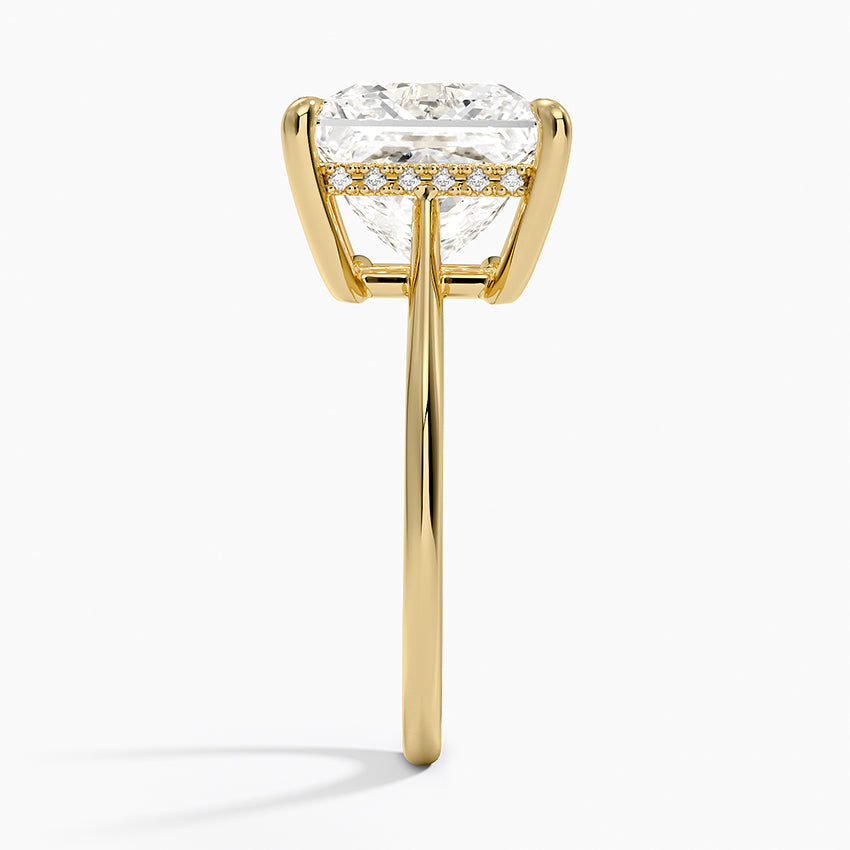 5.10 Karat Prenses Kesim Hidden Halo Tasarım Tektaş Laboratuvar Pırlanta Yüzük - Monaco