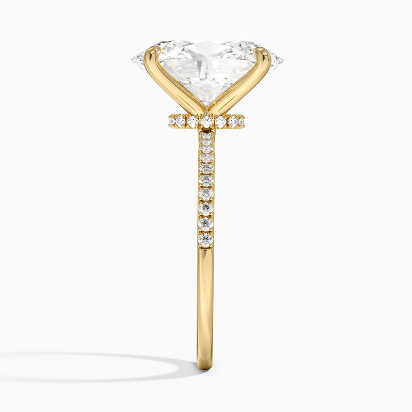 5.25 Karat Oval Kesim Hidden Halo Tasarım Tektaş Laboratuvar Pırlanta Yüzük - Filora - Bold Diamonds