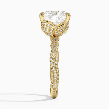 5.75 Cushion Kesim Hidden Halo Tasarım Tektaş Laboratuvar Pırlanta Yüzük - Filara