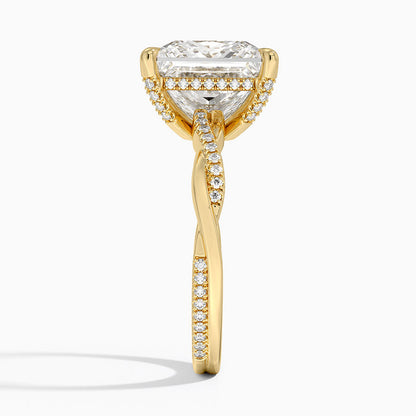 1.60 Carat Princess Halo Design Solitaire Lab Diamond Ring 18K - Florina 