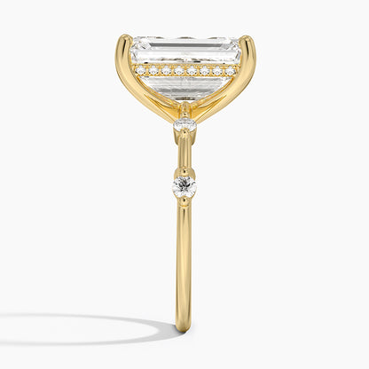 5.20 Emerald Kesim Hidden Halo Tasarım Tektaş Laboratuvar Pırlanta Yüzük - Zelora