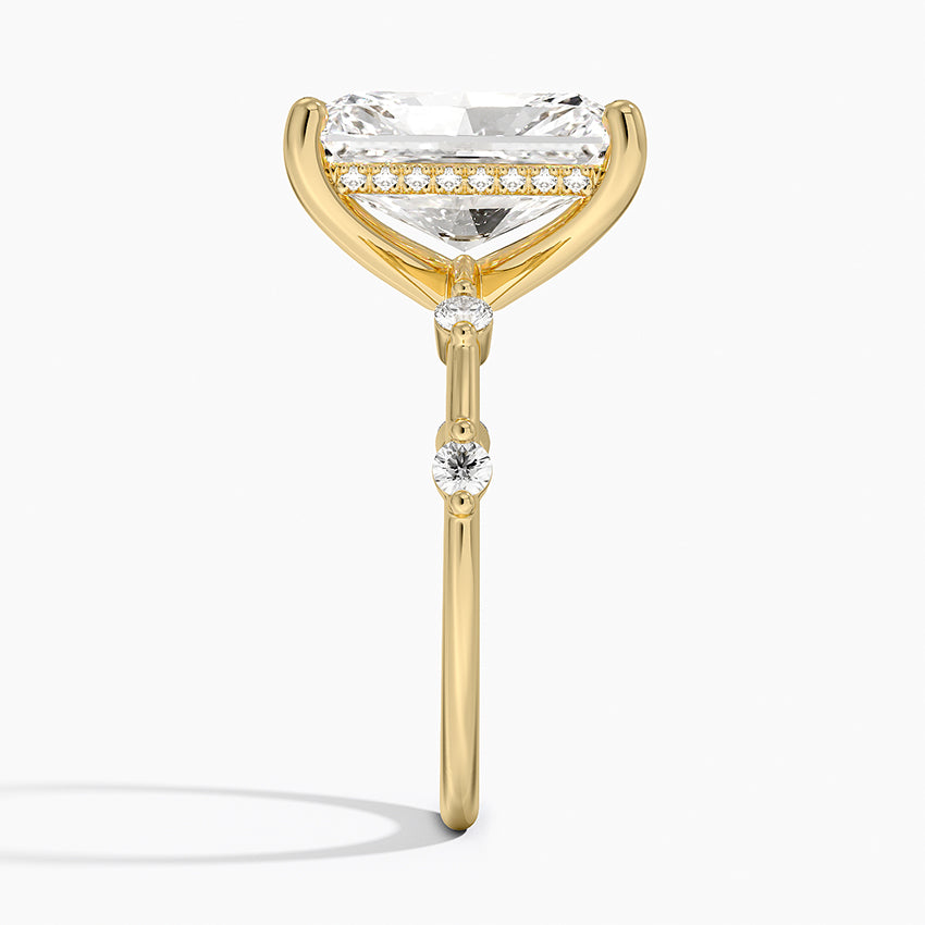 5.20 Radiant Kesim Hidden Halo Tasarım Tektaş Laboratuvar Pırlanta Yüzük - Zelora