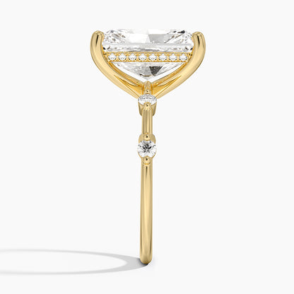 5.20 Radiant Kesim Hidden Halo Tasarım Tektaş Laboratuvar Pırlanta Yüzük - Zelora