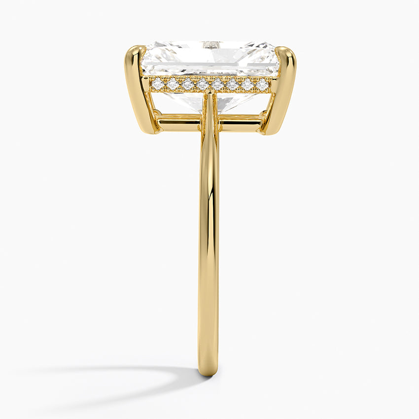 5.10 Karat Radiant Kesim Hidden Halo Tasarım Tektaş Laboratuvar Pırlanta Yüzük - Monaco