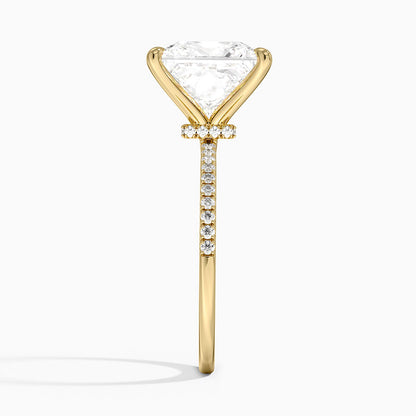 1.60 Carat Princess Halo Design Solitaire Lab Diamond Ring 18K - Florina 