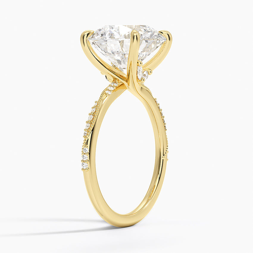 5.25 Karat Hidden Halo Tasarım Tektaş Laboratuvar Pırlanta Yüzük 18K  - Melora - Bold Diamonds