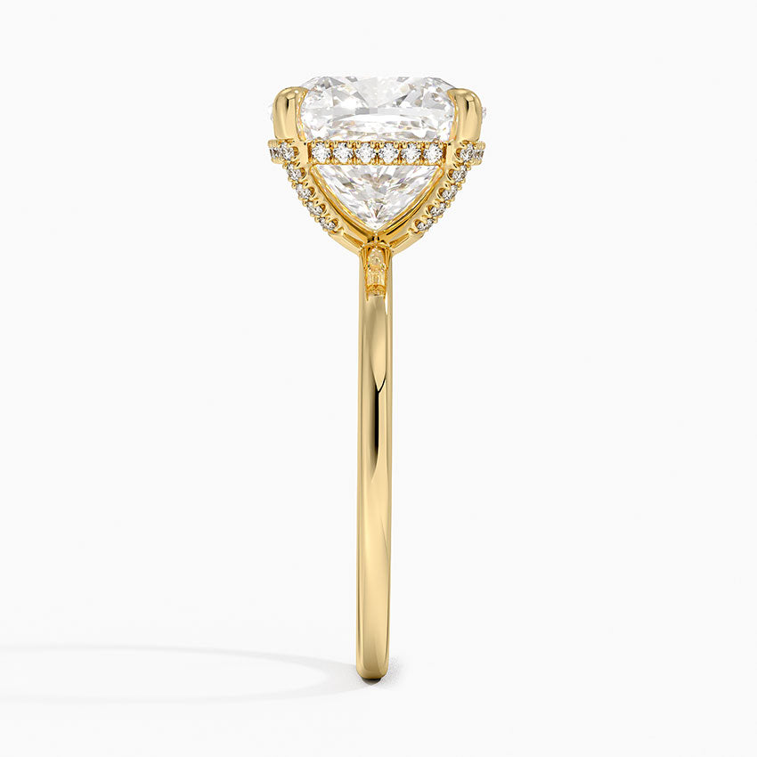 5.15 Karat Cushion Kesim Hidden Halo Tasarım Tektaş Laboratuvar Pırlanta Yüzük - Gilora - Bold Diamonds