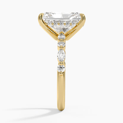 1.60 Carat Princess Halo Design Solitaire Lab Diamond Ring 18K - Florina 