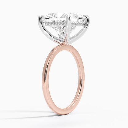5.10 Karat Prenses Kesim Hidden Halo Tasarım Tektaş Laboratuvar Pırlanta Yüzük 18K  - Elora - Bold Diamonds
