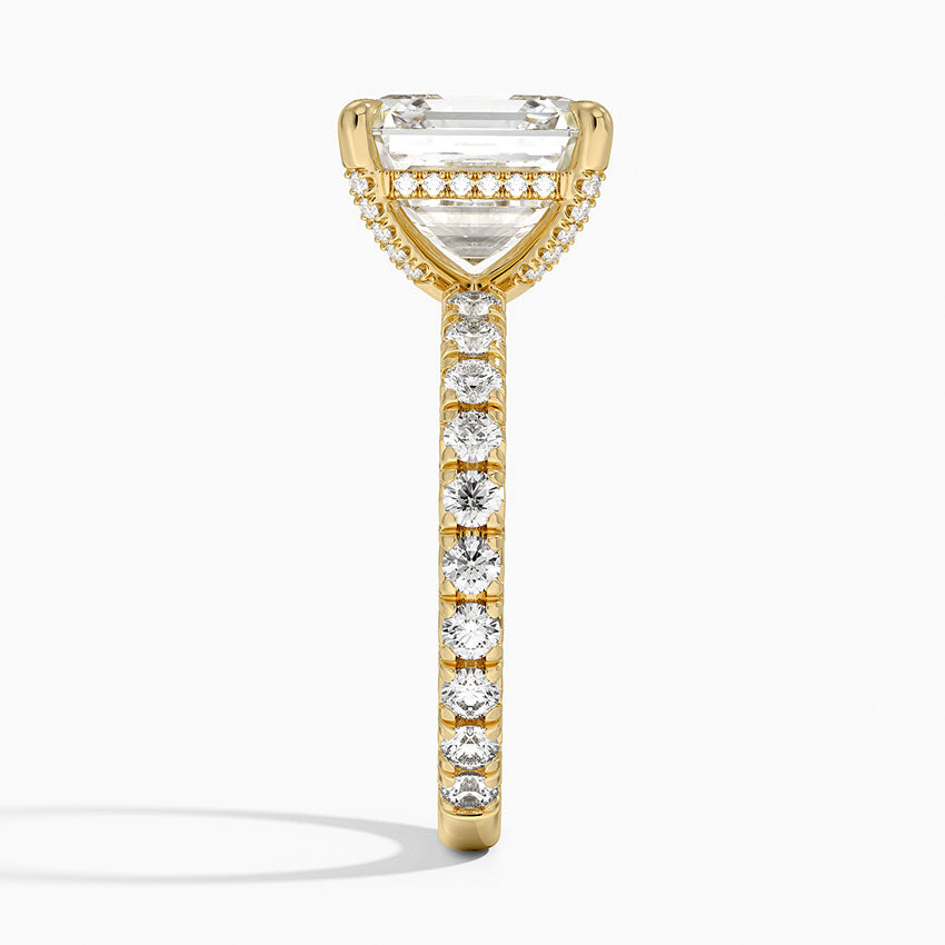 5.75 Karat Asscher Kesim Hidden Halo Tasarım Tektaş Laboratuvar Pırlanta Yüzük 18K  - Selora - Bold Diamonds