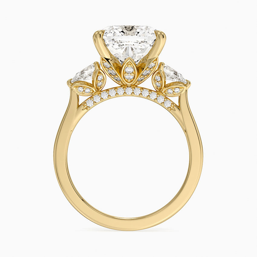 1.60 Carat Princess Halo Design Solitaire Lab Diamond Ring 18K - Florina 