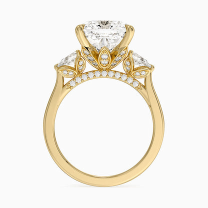 1.60 Carat Princess Halo Design Solitaire Lab Diamond Ring 18K - Florina 