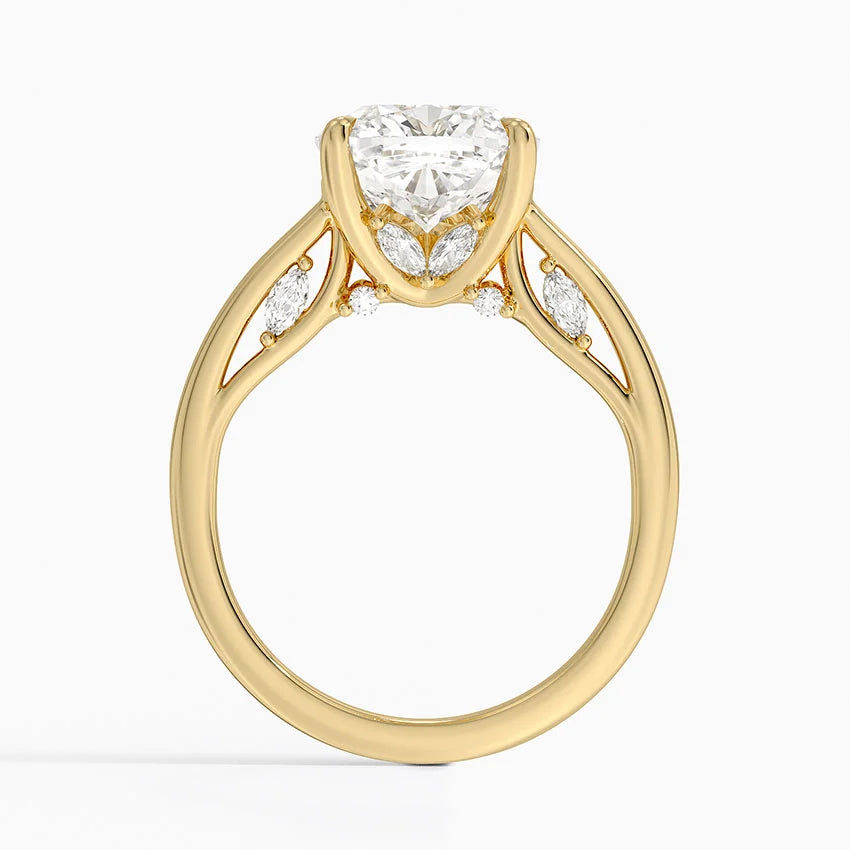 5.30 Cushion Kesim Hidden Halo Tasarım Tektaş Laboratuvar Pırlanta Yüzük - Dalara