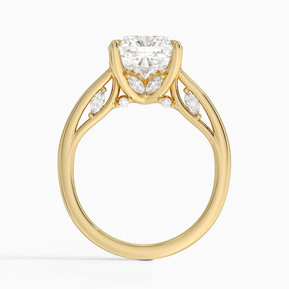 5.30 Cushion Kesim Hidden Halo Tasarım Tektaş Laboratuvar Pırlanta Yüzük - Dalara