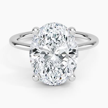 5.10 Oval Kesim Hidden Halo Tasarım Tektaş Laboratuvar Pırlanta Yüzük - Melara