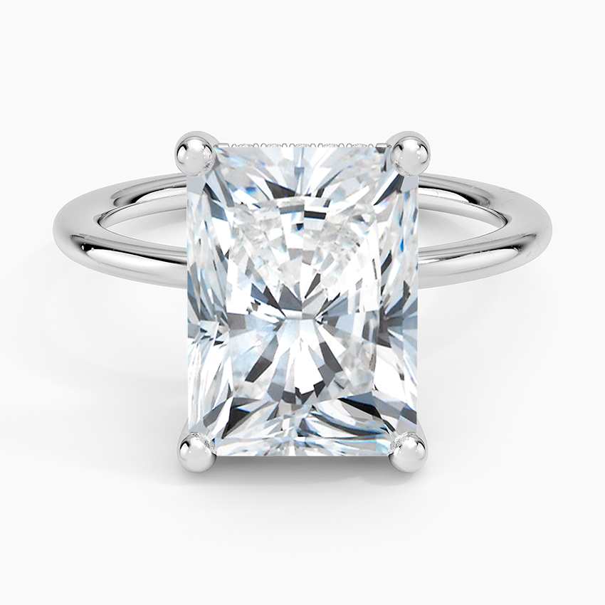 5.10 Radiant Kesim Hidden Halo Tasarım Tektaş Laboratuvar Pırlanta Yüzük - Melara