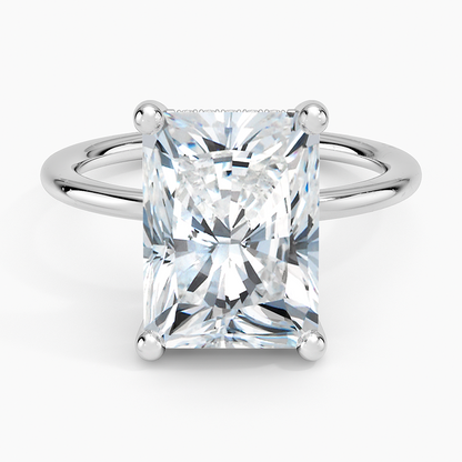 5.10 Radiant Kesim Hidden Halo Tasarım Tektaş Laboratuvar Pırlanta Yüzük - Melara