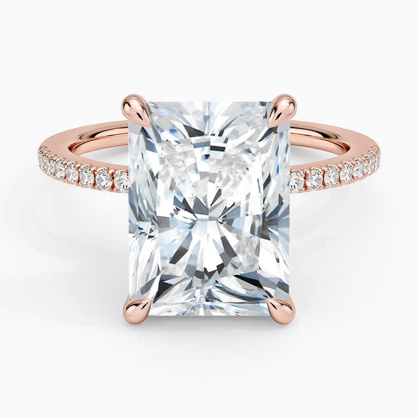 5.25 Karat Radiant Kesim Hidden Halo Tasarım Tektaş Laboratuvar Pırlanta Yüzük - Filora - Bold Diamonds