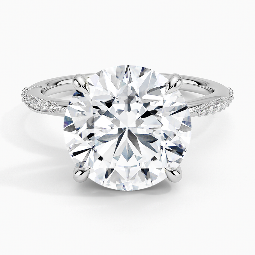 5.25 Karat Hidden Halo Tasarım Tektaş Laboratuvar Pırlanta Yüzük 18K  - Melora