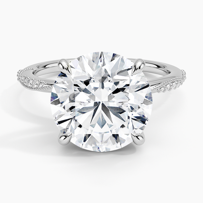 5.25 Karat Hidden Halo Tasarım Tektaş Laboratuvar Pırlanta Yüzük 18K  - Melora - Bold Diamonds