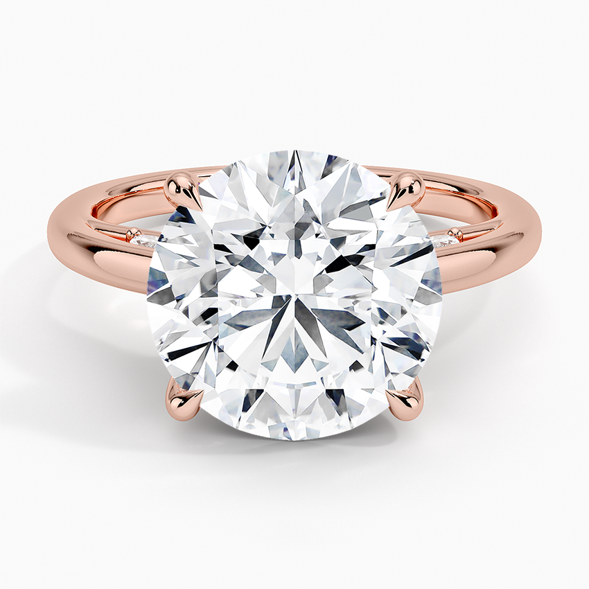 5.30  Hidden Halo Tasarım Tektaş Laboratuvar Pırlanta Yüzük - Dalara