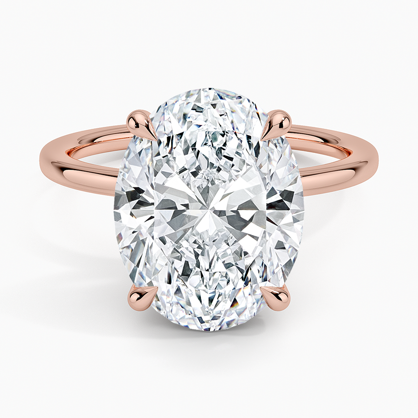 5.15 Karat Oval Kesim Hidden Halo Tasarım Tektaş Laboratuvar Pırlanta Yüzük - Gilora - Bold Diamonds