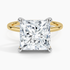 5.10 Karat Prenses Kesim Hidden Halo Tasarım Tektaş Laboratuvar Pırlanta Yüzük 18K  - Elora - Bold Diamonds
