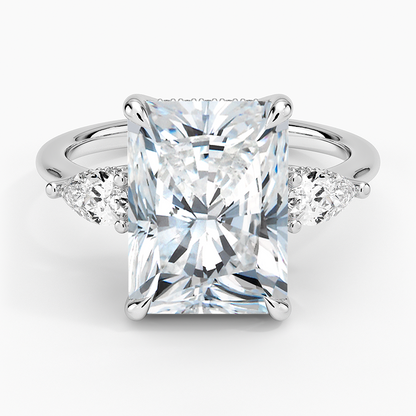 1.60 Carat Princess Halo Design Solitaire Lab Diamond Ring 18K - Florina 