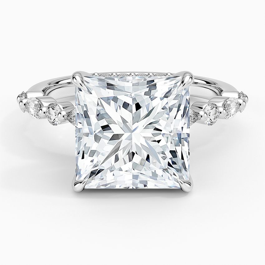 1.60 Carat Princess Halo Design Solitaire Lab Diamond Ring 18K - Florina 