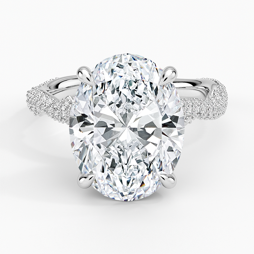 5.75 Karat Oval Kesim Hidden Halo Tasarım Tektaş Laboratuvar Pırlanta Yüzük - Sorrento